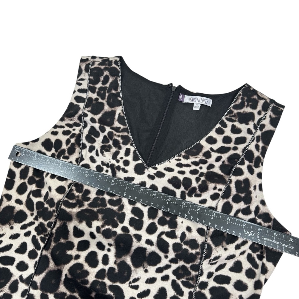 JLO Jennifer Lopez Animal Print Dress Sz 16 Office Siren Mob Wife Indie Sleaze - Picture 6 of 12